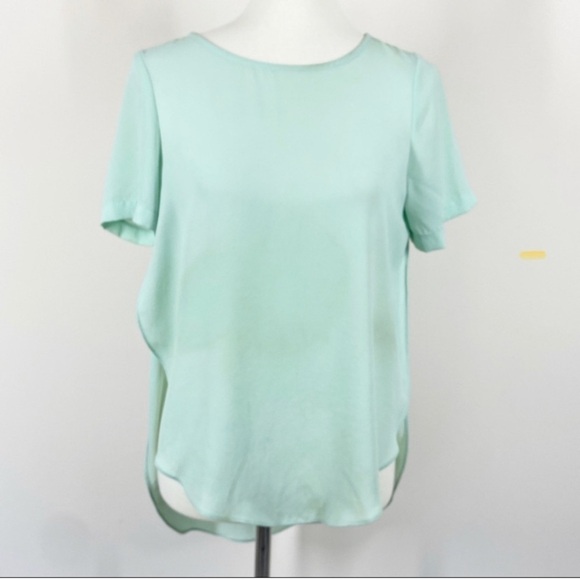 Topshop Blouse Short Sleeves Green Size 2 - Picture 7 of 9